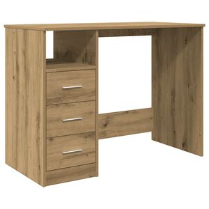 vidaXL Bureau ch&ecirc;ne artisanal 102x50x76 cm bois d'ing&eacute;nierie