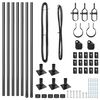 vidaXL Poteau de cl&ocirc;ture. 7 pcs Gris Acier