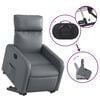 vidaXL Fauteuil inclinable Gris Similicuir
