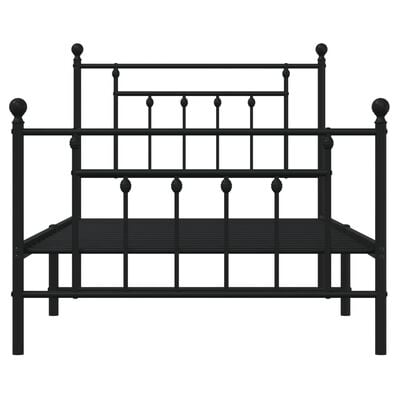 vidaXL Cadre de lit métal sans matelas avec pied de lit noir 100x190cm