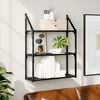 vidaXL &Eacute;tag&egrave;re murale 3 niveaux noir 60x21x78,5 cm bois d'ing&eacute;nierie