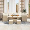 vidaXL Ensemble de canap&eacute; de jardin avec coussin 10 pcs beige et cr&egrave;me