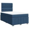 vidaXL Sommier &agrave; lattes de lit avec matelas bleu 120x190 cm tissu
