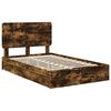vidaXL Lit de Rangement Ch&ecirc;ne fum&eacute; 135 x 190 cm Bois d'ing&eacute;nierie