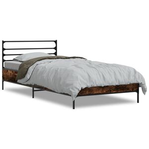 vidaXL Cadre de lit sans matelas ch&ecirc;ne fum&eacute; 90x200 cm