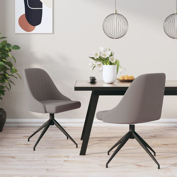 vidaXL Chaises &agrave; manger lot de 2 Gris clair Velours