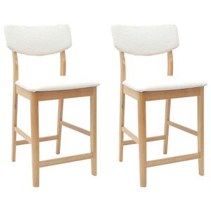 vidaXL Chaises de salle &agrave; manger 2 pc Bois de Caoutchouc Massif