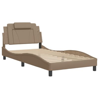 vidaXL Cadre de lit sans matelas cappuccino 100x200 cm similicuir