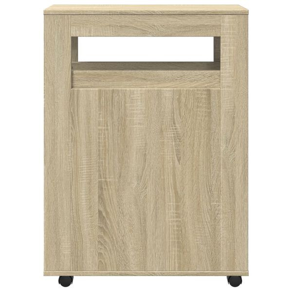 vidaXL Meuble &eacute;troit de salle de bain &agrave; roulettes ch&ecirc;ne sonoma