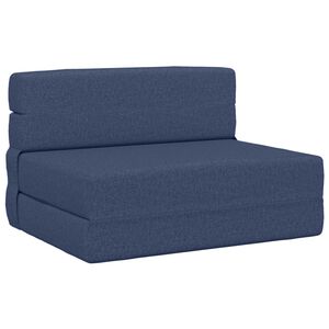 vidaXL Canap&eacute;-lit pliable Bleu 70 x 72 x 60 cm Tissu