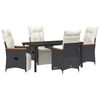 vidaXL Ensemble de salle &agrave; manger pour jardin 5 pc Noir polyrotin