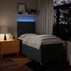 vidaXL Sommier &agrave; lattes de lit avec matelas Bleu 100x200 cm Tissu
