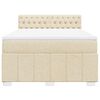vidaXL Sommier &agrave; lattes de lit avec matelas Cr&egrave;me 140x190 cm Tissu