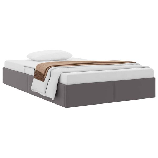 vidaXL Lit de Rangement avec matelas Gris 120 x 200 cm Faux cuir