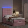 vidaXL Cadre de lit ottoman avec matelas rose 90x190 cm velours