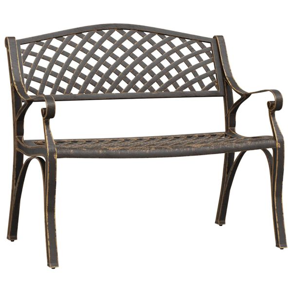 vidaXL Banc de jardin 102 cm aluminium coul&eacute; bronze