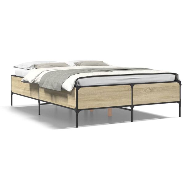 vidaXL Cadre de lit sans matelas ch&ecirc;ne sonoma 150x200 cm