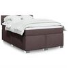 vidaXL Sommier &agrave; lattes de lit avec matelas Marron fonc&eacute; 140x200 cm