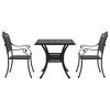 vidaXL Ensemble de tables de jardin 3 pcs Noir Aluminium coul&eacute;