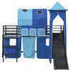 vidaXL Lit mezzanine pour enfants Noir et Bleu 90 x 190 cm M&eacute;tал