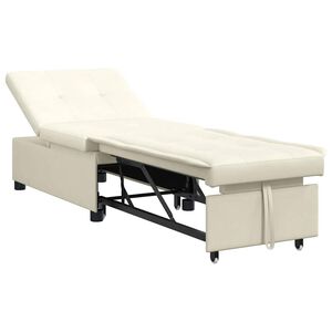 vidaXL Canap&eacute;-Lit Cr&egrave;me 194 x 67 x 82 cm Velours