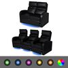 vidaXL Fauteuil inclinable deux pi&egrave;ces 2+3 places cuir artificiel noir