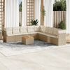 vidaXL Salon de jardin avec coussins 10 pcs beige r&eacute;sine tress&eacute;e