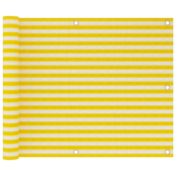 vidaXL Écran de balcon Jaune et blanc 75x300 cm PEHD
