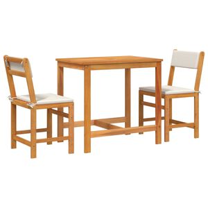 vidaXL Ensemble de balcon avec coussins 3 pcs bois massif d'acacia