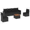 vidaXL Salon de jardin 7 pcs avec coussins noir r&eacute;sine tress&eacute;e