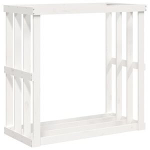 vidaXL Porte-b&ucirc;ches d&rsquo;ext&eacute;rieur Blanc 108x52x106 cm Bois massif de pin
