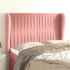 vidaXL T&ecirc;te de lit avec oreilles Rose 147x23x118/128 cm Velours