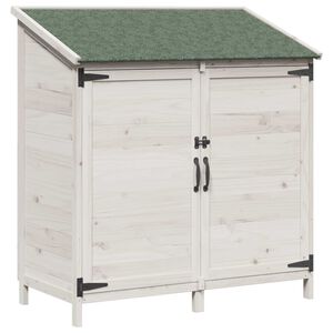 vidaXL Abri de jardin Blanc 106,5 x 56 x 113,5 cm Bois de Sapin Massif