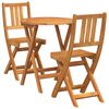 vidaXL Ensemble bistrot 3 pcs Huile Naturelle Bois d'Acacia Massif