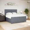 vidaXL Sommier &agrave; lattes de lit et matelas Gris fonc&eacute; 200x200cm Velours