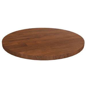 vidaXL Dessus de table rond Marron fonc&eacute; &Oslash;30x1,5cm Ch&ecirc;ne massif trait&eacute;