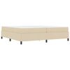 vidaXL Lit &agrave; ressorts avec matelas Cr&egrave;me 200 x 200 cm tissu