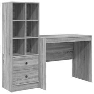 vidaXL Bureau Gris Sonoma 135,5 x 50 x 127 cm 2 pc