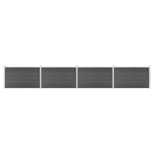 vidaXL Ensemble de panneau de cl&ocirc;ture WPC 699x105 cm Noir