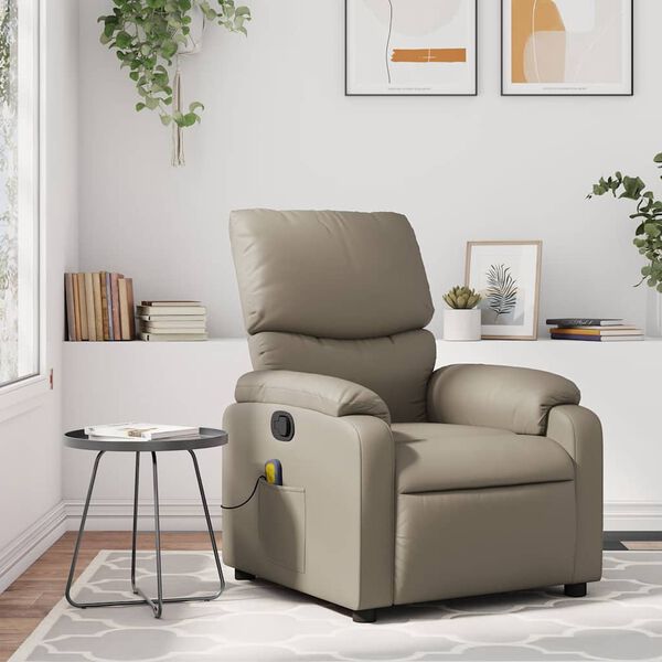 vidaXL Fauteuil de massage inclinable Cappuccino Similicuir