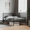 vidaXL Cadre de lit m&eacute;tal sans matelas avec pied de lit noir 100x190cm