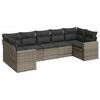 vidaXL Salon de jardin avec coussins 7 pcs gris r&eacute;sine tress&eacute;e