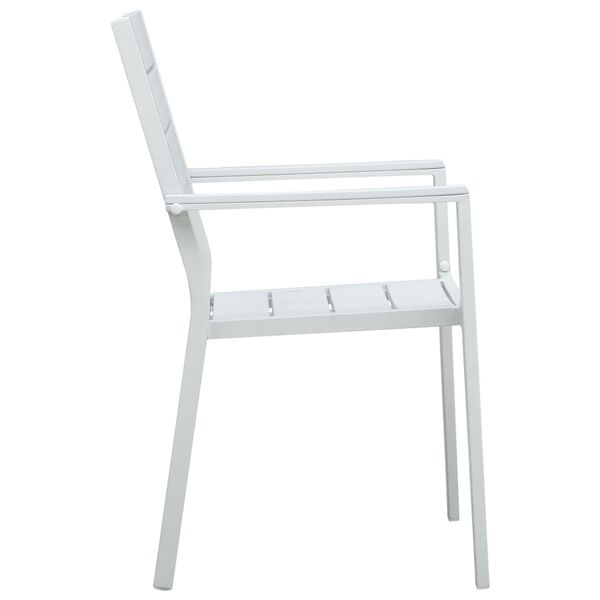 vidaXL Chaises de jardin lot de 4 Blanc PEHD Aspect de bois