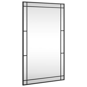 vidaXL Miroir mural noir 60x100 cm rectangulaire fer