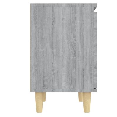 vidaXL Table de chevet avec pieds en bois Sonoma gris 40x30x50 cm