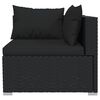 vidaXL Salon de jardin 7 pcs avec coussins R&eacute;sine tress&eacute;e Noir