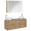 vidaXL Ensemble de mobilier de salle de bain 4 pcs Ch&ecirc;ne artisanal