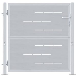vidaXL Porte de Jardin Argent&eacute; 85 x 97 cm Acier inoxydable