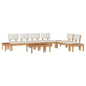 vidaXL Ensemble de canap&eacute; de jardin 5 pcs Marron et Cr&egrave;me
