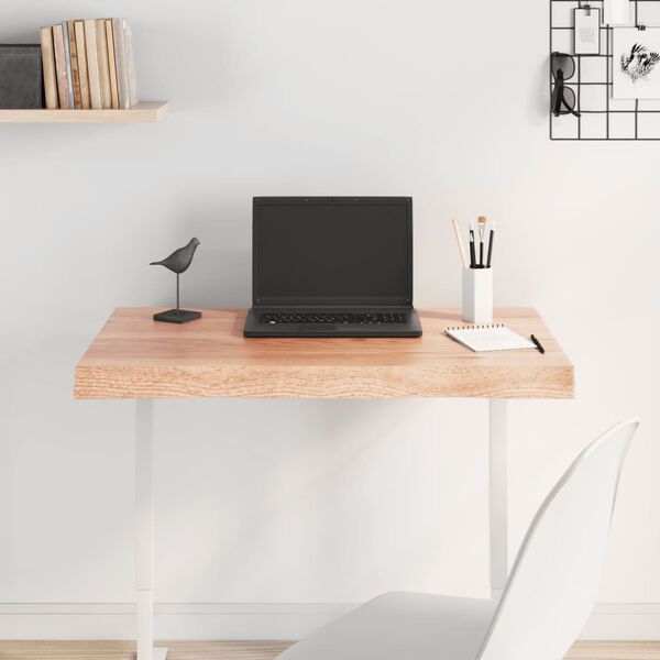 vidaXL Dessus de table bois massif trait&eacute; bordure assortie